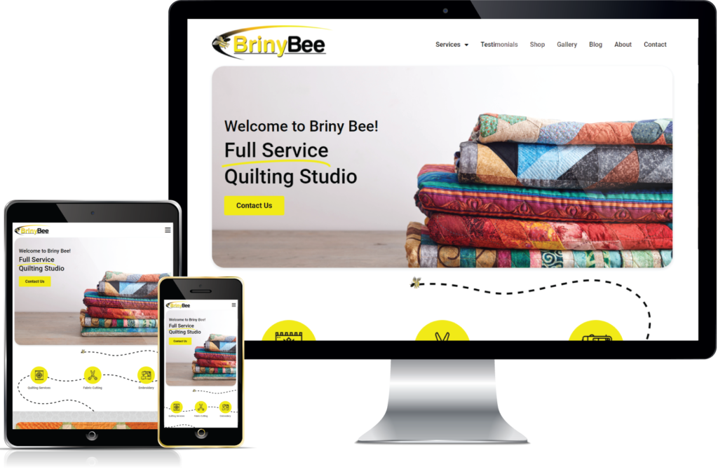 Briny Bee Quilting Studio - Web Design